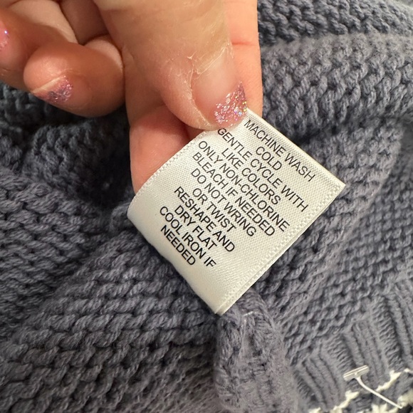 New Sincerely Jules Intarsia Bow Knit Sweater Top&Hair Bow Set Blue Women’s M - Picture 7 of 7